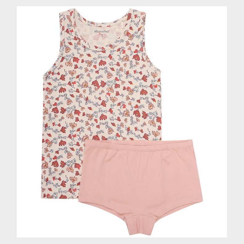 Minymo Undert�j - 2-pak - Sandshell/Rosa m. Blomster