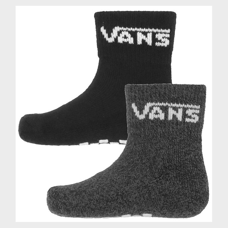 Vans Strmper - 2-pak - Classic Crew - Sort/Gr