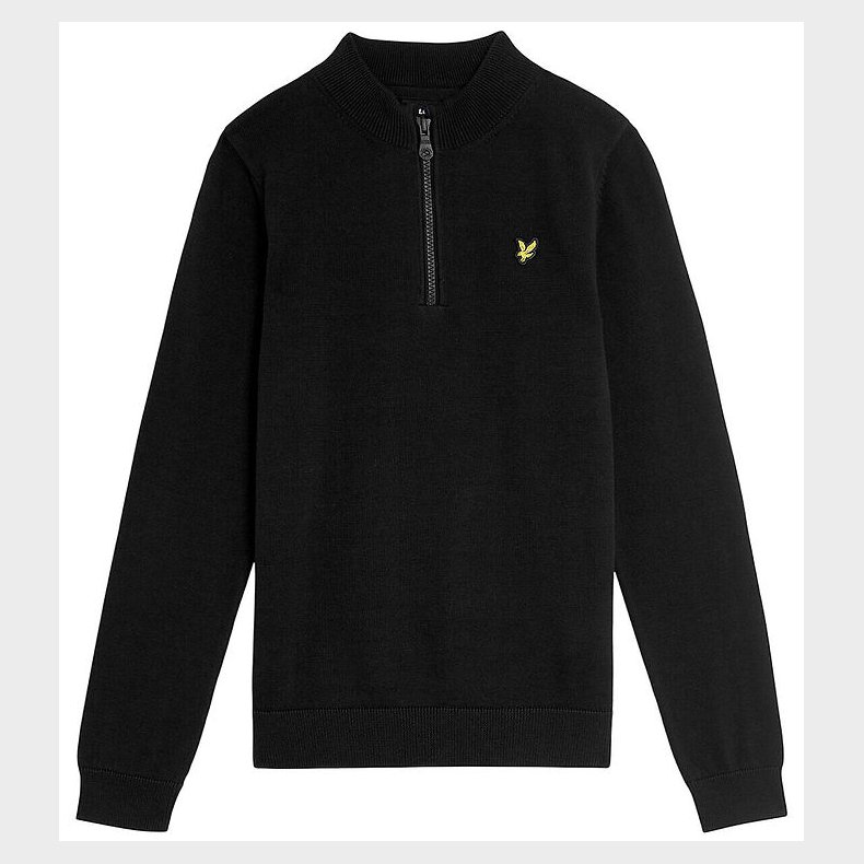 Lyle & Scott Bluse - Strik - Quarter Zip - Jet Black