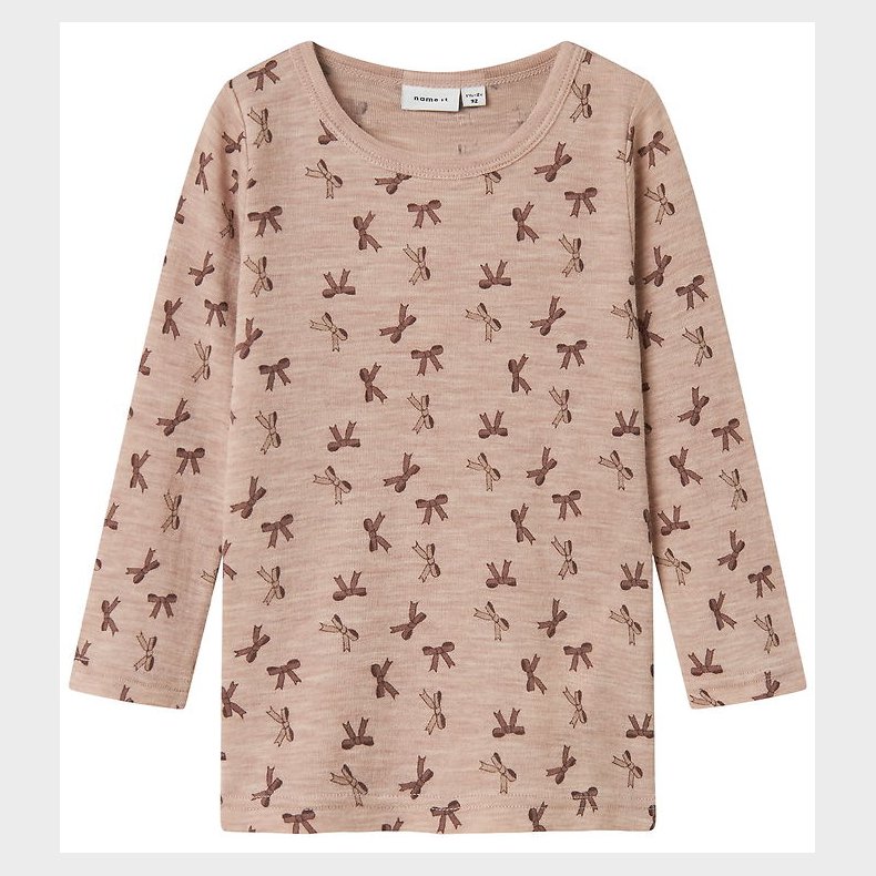 Name It Bluse - Uld - NmfWang - Shadow Gray/Bows