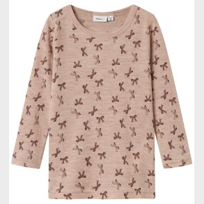 Name It Bluse - Uld - NmfWang - Shadow Gray/Bows