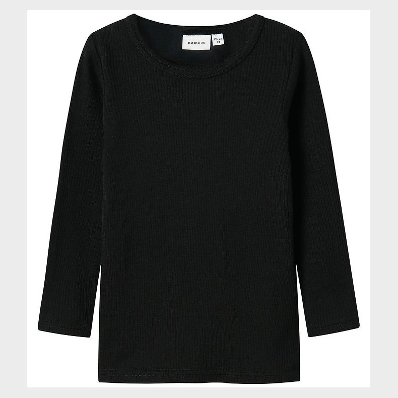 Name It Bluse - Uld - Rib - NmnWax - Black