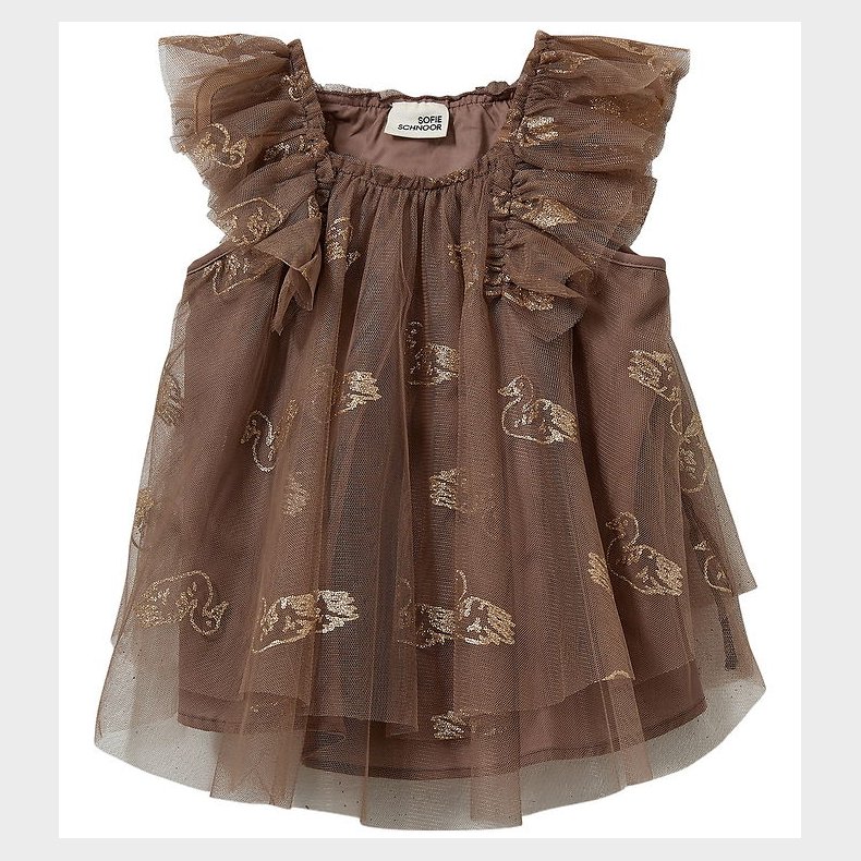 Sofie Schnoor Kjole - Blossomsb - Brown m. Glitter
