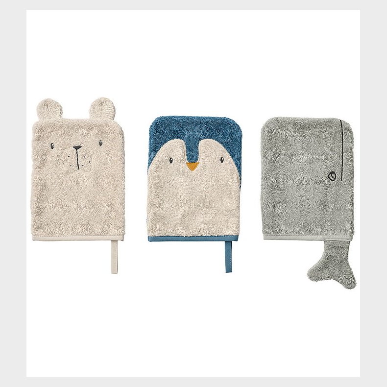 Liewood Vaskeklud - 3-Pak - Sylvester - Arctic Sea/Ocean View