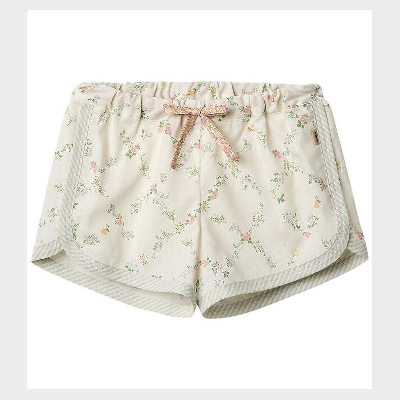 Wheat Shorts - Inger - Ivory Checked Flowers