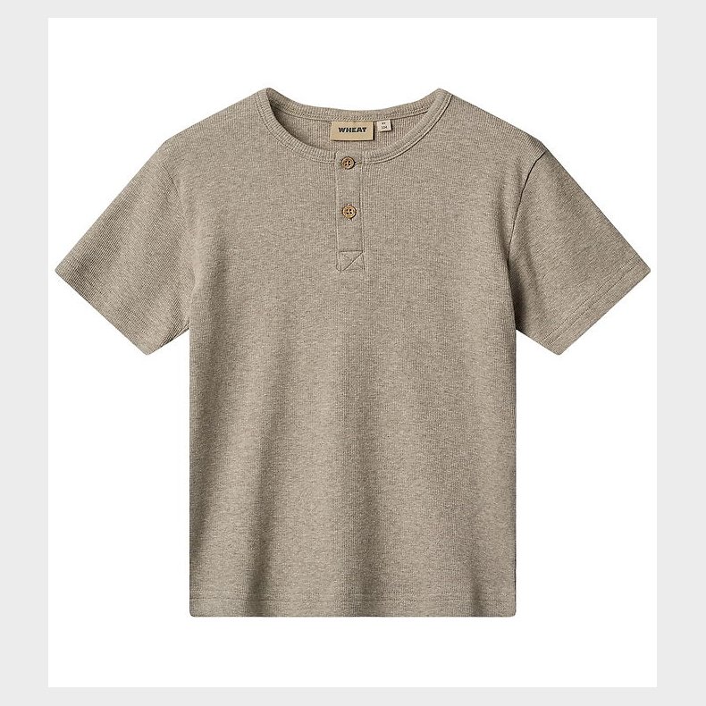 Wheat T-shirt - Rib - Lumi - Gravel Melange