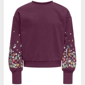 Kids Only Sweatshirt - KogBrooke - Mauve Wine/Sleeve Flower