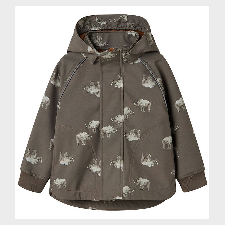 Name It Softshelljakke m. Fleece - NmmAlfa08 - Morel/Rhino