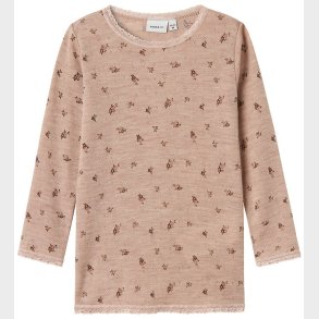 Name It Bluse - Uld - Noos - NmfWang - Shadow Gray/Small flowers