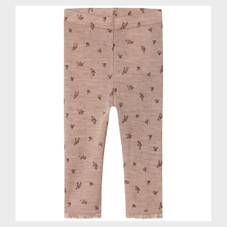 Name It Leggings - Uld - Noos - NbfWang - Shadow Gray/Small flow