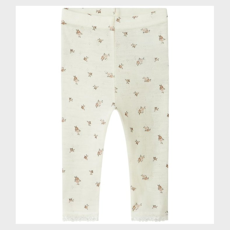 Name It Leggings - Uld - Noos - NbfWang - Snow White/Small flowe