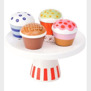 Kids Concept Legemad - Fad m. Kager - Tr� - 16 cm - Tr� m. Mumit