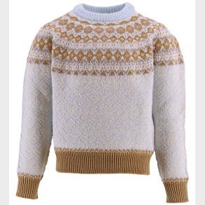 Moncler Bluse - Uld - Lysebl m. Lysebrun