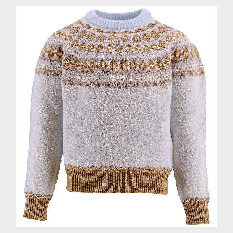 Moncler Bluse - Uld - Lysebl m. Lysebrun