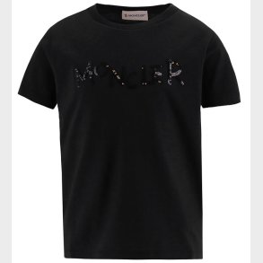 Moncler T-shirt - Sort m. Pailletter