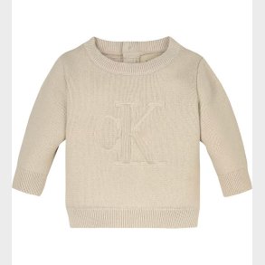 Calvin Klein Bluse - strik - Monogram - Whitecap Gray