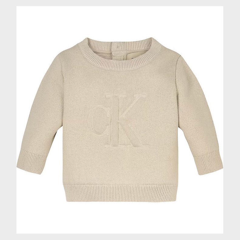 Calvin Klein Bluse - strik - Monogram - Whitecap Gray