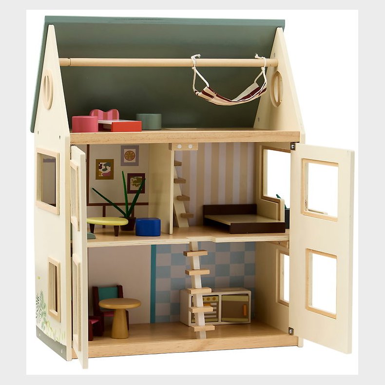 Kids Concept Dukkehus - Aiden - Tr/Multifarve