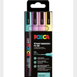 Posca Tuscher - PC-3M - 4 stk. - Afdmpede farver
