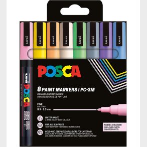 Posca Tuscher - PC-3M - 8 stk. - Pastel Farver