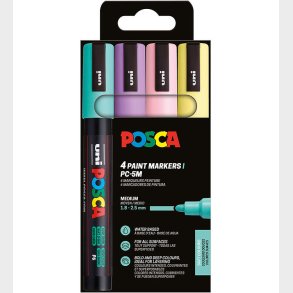 Posca Tuscher - PC-5M - 4 stk. - Afdmpede farver