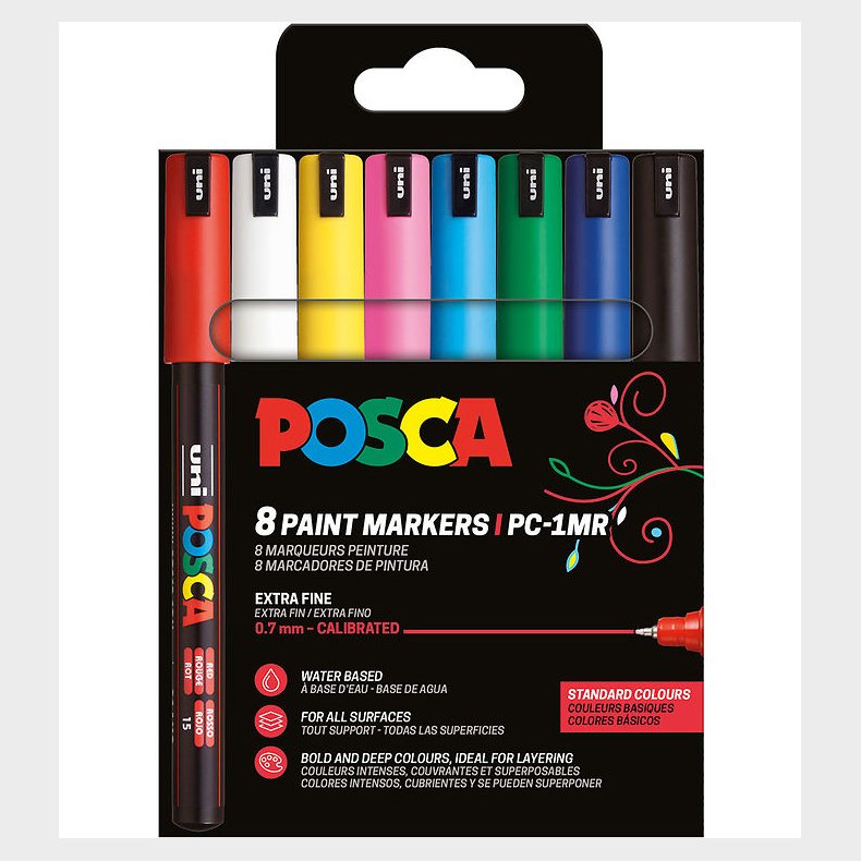 Posca Tuscher - PC-1M - 8 stk. - Multifarvet