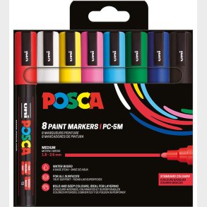 Posca Tuscher - PC-5M - 8 stk. - Multifarvet