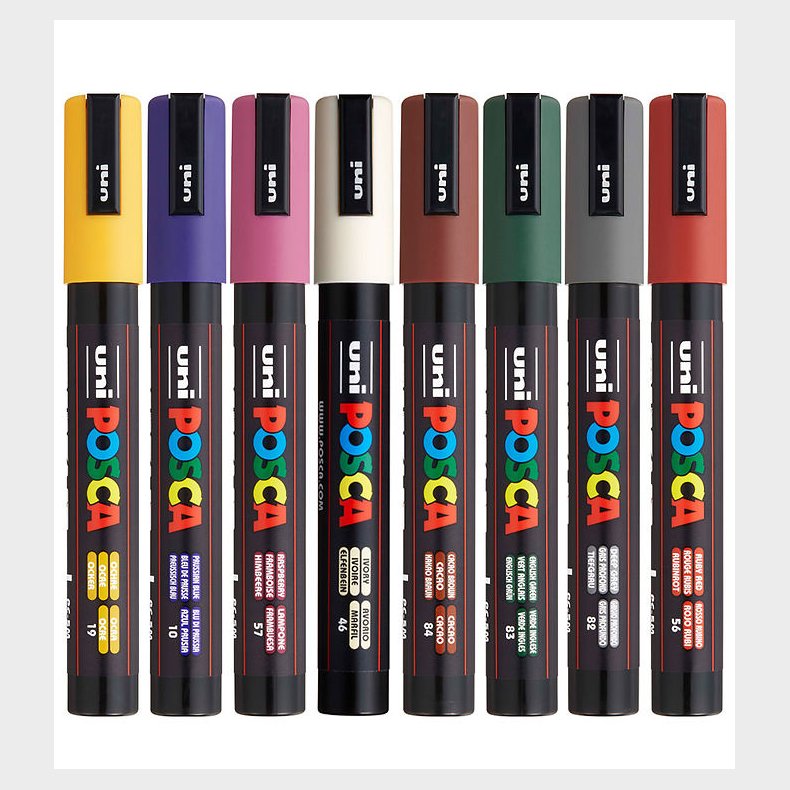 Posca Tuscher - PC-5M - 8 stk. - Kolde Farver