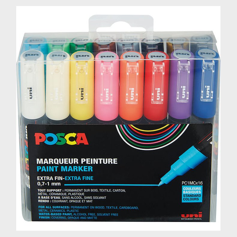 Posca Tuscher - PC-1M - 16 stk. - Multifarvet