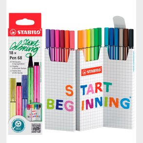 Stabilo Tuscher - Pen 68 - 18 stk - Multifarvet