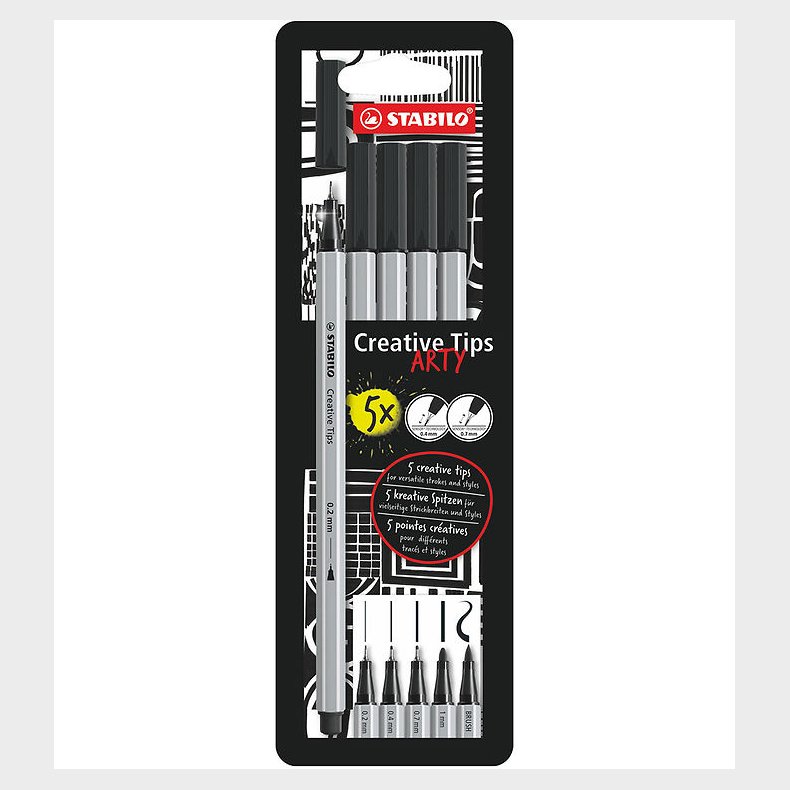 Stabilo Tuscher - Creative Tips Arty - 5 stk - Sort