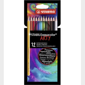 Stabilo Farveblyanter - Aquacolor Arty - 12 stk - Multifarvet