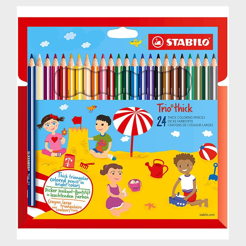 Stabilo Farveblyanter - Trio Thick - 24 stk - Multifarvet
