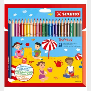 Stabilo Farveblyanter - Trio Thick - 24 stk. - Multifarvet
