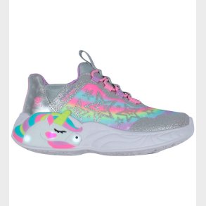 Skechers sko m. Lys - Unicorn Dreams - Silver/Multi