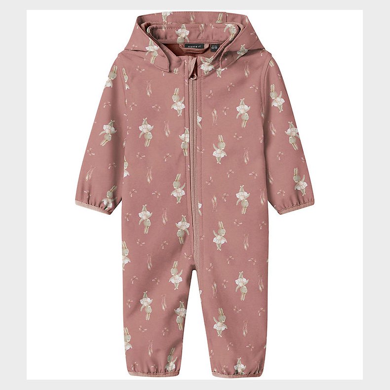 Name It Softshelldragt m. Fleece - NbnAlfa08 - Woodrose/BUNNY