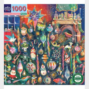 Eeboo Puslespil - 1000 Brikker - Holiday Ornaments