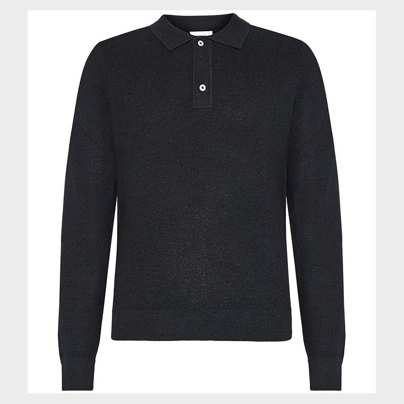 Grunt Bluse - Polo Strik - GrHam - Black Melange