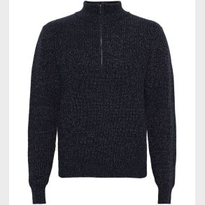 Grunt Bluse - Half Zip - Strik - GrTone - Navy Melange