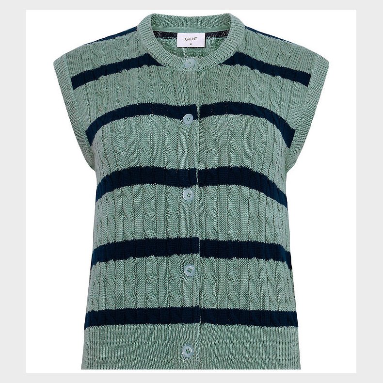 Grunt Vest - Strik - GrLine - Dust Green/Navy