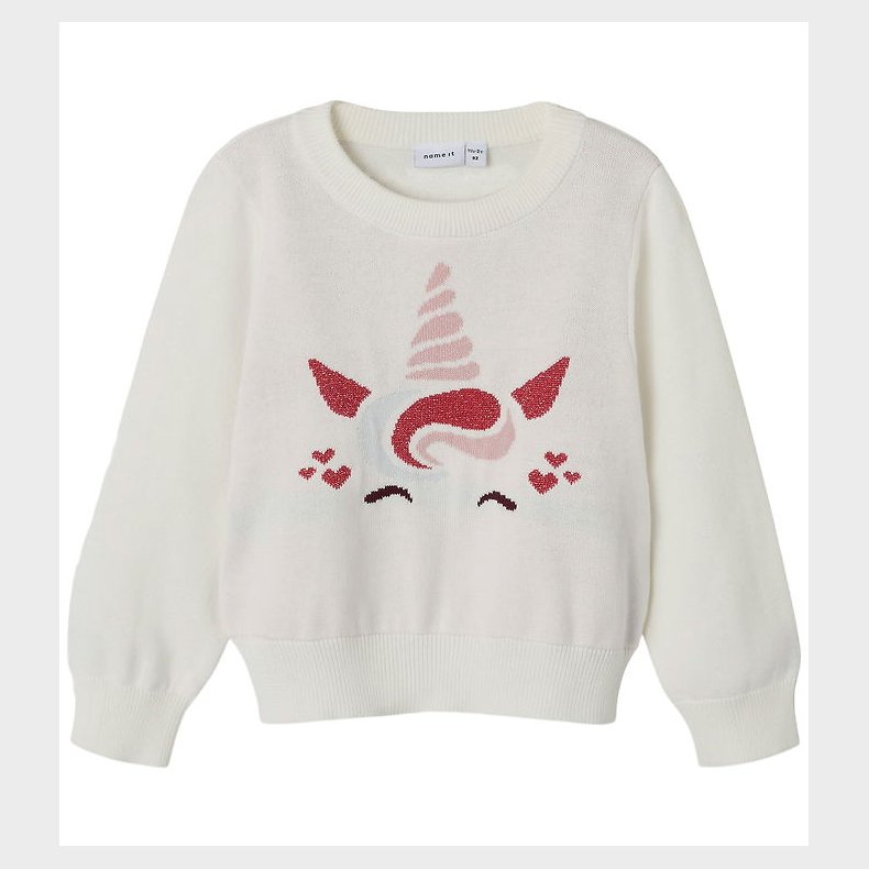 Name It Bluse - Strik - NmfKiras - Cloud Dancer