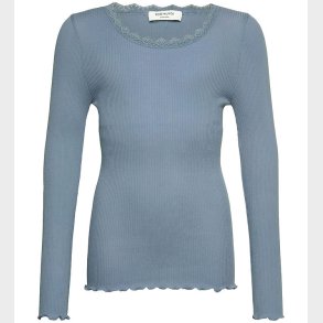 Rosemunde Bluse - Rib - Balta - Infinity m. Blonder
