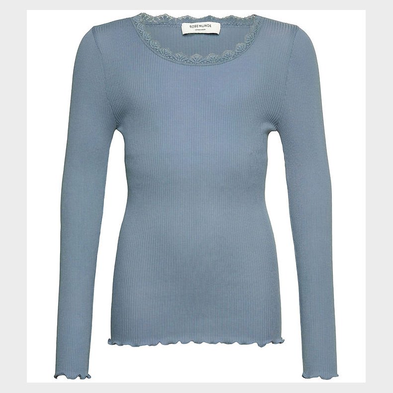 Rosemunde Bluse - Rib - Balta - Infinity m. Blonder