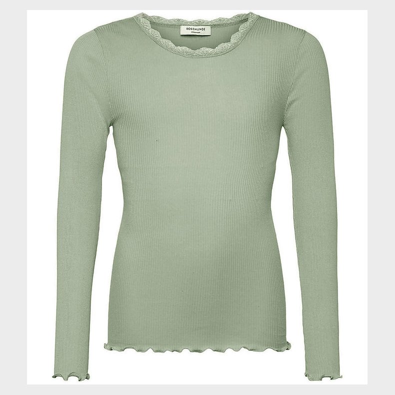 Rosemunde Bluse - Rib - Balta - Abbey Stone m. Blonder
