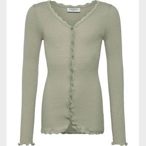 Rosemunde Cardigan - Rib - Balta - Abbey Stone m. Blonder