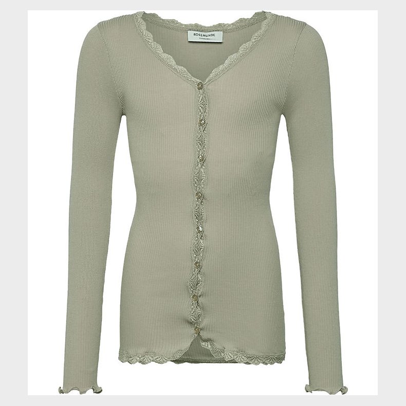 Rosemunde Cardigan - Rib - Balta - Abbey Stone m. Blonder