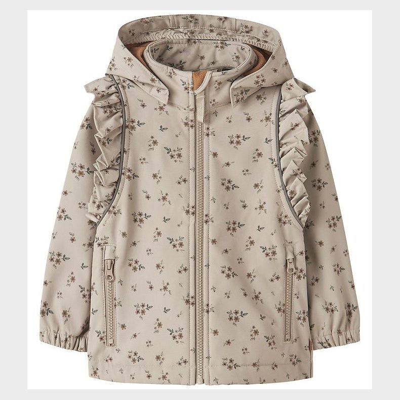 Name It SoftShelljakke m. Fleece - NmfAlfao - Pure Cashmere/Bouq