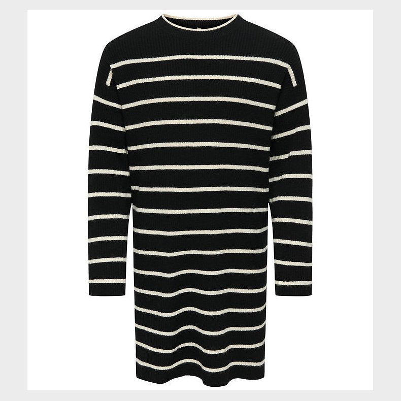 Kids Only Kjole - Strik - Rib - KogIbi - Black/Whitecap Grey