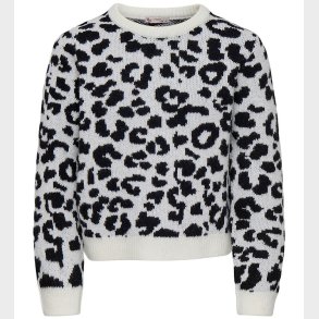 Kids Only Bluse - Strik - KogDora - Birch/Black Leo