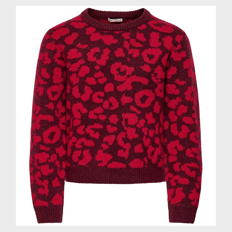 Kids Only Bluse - Strik - KogDora - Cabernet/Salsa Leo